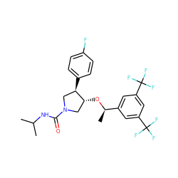 CC(C)NC(=O)N1C[C@@H](O[C@H](C)c2cc(C(F)(F)F)cc(C(F)(F)F)c2)[C@H](c2ccc(F)cc2)C1 ZINC000028961669