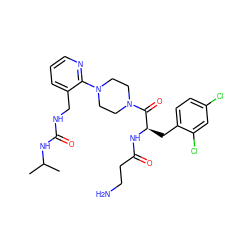 CC(C)NC(=O)NCc1cccnc1N1CCN(C(=O)[C@@H](Cc2ccc(Cl)cc2Cl)NC(=O)CCN)CC1 ZINC000036284731