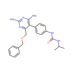 CC(C)NC(=O)Nc1ccc(-c2c(N)nc(N)nc2COCc2ccccc2)cc1 ZINC000014970740