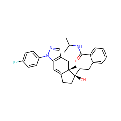 CC(C)NC(=O)c1ccccc1CC[C@]1(O)CCC2=Cc3c(cnn3-c3ccc(F)cc3)C[C@@]21C ZINC000095561558