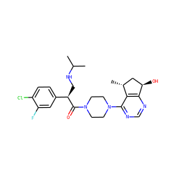 CC(C)NC[C@@H](C(=O)N1CCN(c2ncnc3c2[C@H](C)C[C@H]3O)CC1)c1ccc(Cl)c(F)c1 ZINC000095578545