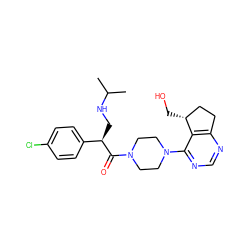 CC(C)NC[C@@H](C(=O)N1CCN(c2ncnc3c2[C@H](CO)CC3)CC1)c1ccc(Cl)cc1 ZINC000095577970