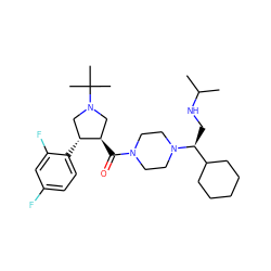 CC(C)NC[C@@H](C1CCCCC1)N1CCN(C(=O)[C@@H]2CN(C(C)(C)C)C[C@H]2c2ccc(F)cc2F)CC1 ZINC000058534571