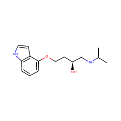 CC(C)NC[C@@H](O)CCOc1cccc2[nH]ccc12 ZINC000028823880