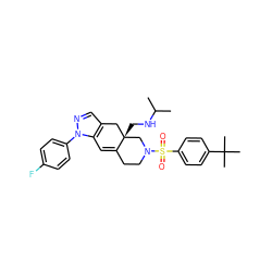 CC(C)NC[C@]12Cc3cnn(-c4ccc(F)cc4)c3C=C1CCN(S(=O)(=O)c1ccc(C(C)(C)C)cc1)C2 ZINC000029127765