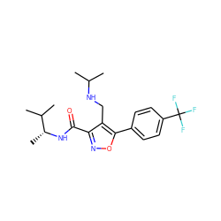 CC(C)NCc1c(C(=O)N[C@H](C)C(C)C)noc1-c1ccc(C(F)(F)F)cc1 ZINC000072177636