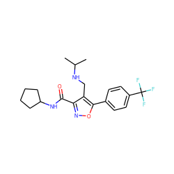 CC(C)NCc1c(C(=O)NC2CCCC2)noc1-c1ccc(C(F)(F)F)cc1 ZINC000072177907