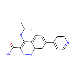 CC(C)Nc1c(C(N)=O)nnc2cc(-c3ccncc3)ccc12 ZINC000095587083