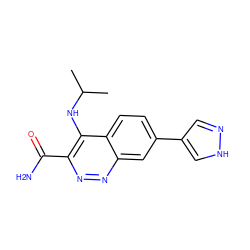 CC(C)Nc1c(C(N)=O)nnc2cc(-c3cn[nH]c3)ccc12 ZINC000095589717