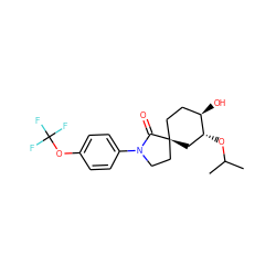 CC(C)O[C@@H]1C[C@@]2(CC[C@H]1O)CCN(c1ccc(OC(F)(F)F)cc1)C2=O ZINC000169702035