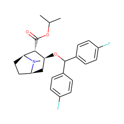 CC(C)OC(=O)[C@@H]1[C@@H](OC(c2ccc(F)cc2)c2ccc(F)cc2)C[C@H]2CC[C@@H]1N2C ZINC000013440894