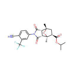 CC(C)OC(=O)[C@@H]1C[C@]2(C)O[C@]1(C)[C@@H]1C(=O)N(c3ccc(C#N)c(C(F)(F)F)c3)C(=O)[C@@H]12 ZINC000202831155