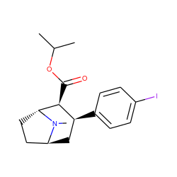 CC(C)OC(=O)[C@H]1[C@@H](c2ccc(I)cc2)C[C@H]2CC[C@H]1N2C ZINC000100308501