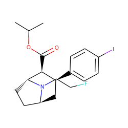 CC(C)OC(=O)[C@H]1[C@@H](c2ccc(I)cc2)C[C@H]2CC[C@H]1N2CCF ZINC000100742402