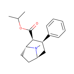 CC(C)OC(=O)[C@H]1[C@@H](c2ccccc2)C[C@H]2CC[C@H]1N2C ZINC000100728521