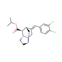 CC(C)OC(=O)[C@H]1[C@H]2C[C@H]3CC[C@H]1N3C/C2=C\c1ccc(Cl)c(Cl)c1 ZINC000253711949