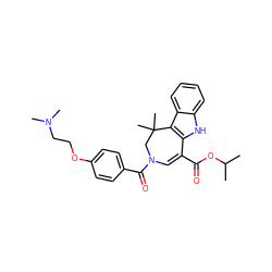 CC(C)OC(=O)C1=CN(C(=O)c2ccc(OCCN(C)C)cc2)CC(C)(C)c2c1[nH]c1ccccc21 ZINC000045392099