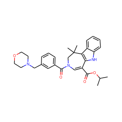 CC(C)OC(=O)C1=CN(C(=O)c2cccc(CN3CCOCC3)c2)CC(C)(C)c2c1[nH]c1ccccc21 ZINC000045386986