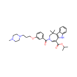 CC(C)OC(=O)C1=CN(C(=O)c2cccc(OCCCN3CCN(C)CC3)c2)CC(C)(C)c2c1[nH]c1ccccc21 ZINC000049767834