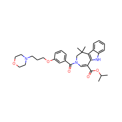 CC(C)OC(=O)C1=CN(C(=O)c2cccc(OCCCN3CCOCC3)c2)CC(C)(C)c2c1[nH]c1ccccc21 ZINC000049767456