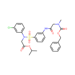 CC(C)OC(=O)CN(c1cccc(Cl)c1)S(=O)(=O)c1cccc(NC(=O)CN(C)C(=O)OCc2ccccc2)c1 ZINC000006733294