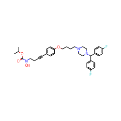 CC(C)OC(=O)N(O)CCC#Cc1ccc(OCCCCN2CCN(C(c3ccc(F)cc3)c3ccc(F)cc3)CC2)cc1 ZINC000028122892