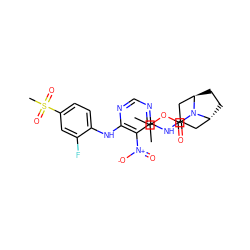 CC(C)OC(=O)N1[C@@H]2CC[C@@H]1CC(Nc1ncnc(Nc3ccc(S(C)(=O)=O)cc3F)c1[N+](=O)[O-])C2 ZINC001772657007