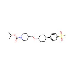 CC(C)OC(=O)N1CCC(CO[C@H]2CC[C@H](c3ccc(S(C)(=O)=O)cc3)CC2)CC1 ZINC000261189287