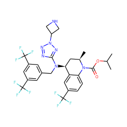 CC(C)OC(=O)N1c2ccc(C(F)(F)F)cc2[C@@H](N(Cc2cc(C(F)(F)F)cc(C(F)(F)F)c2)c2nnn(C3CNC3)n2)C[C@H]1C ZINC000084757736