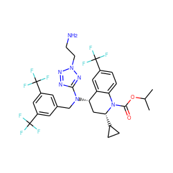 CC(C)OC(=O)N1c2ccc(C(F)(F)F)cc2[C@@H](N(Cc2cc(C(F)(F)F)cc(C(F)(F)F)c2)c2nnn(CCN)n2)C[C@H]1C1CC1 ZINC000084669951