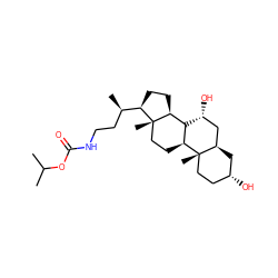 CC(C)OC(=O)NCC[C@@H](C)[C@H]1CC[C@H]2[C@H]3[C@H](CC[C@@]21C)[C@@]1(C)CC[C@@H](O)C[C@@H]1C[C@H]3O ZINC000058678505