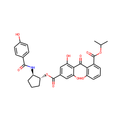 CC(C)OC(=O)c1cccc(O)c1C(=O)c1c(O)cc(C(=O)O[C@@H]2CCC[C@H]2NC(=O)c2ccc(O)cc2)cc1O ZINC000014944193