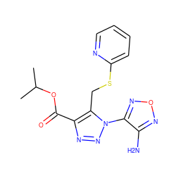 CC(C)OC(=O)c1nnn(-c2nonc2N)c1CSc1ccccn1 ZINC000037868526