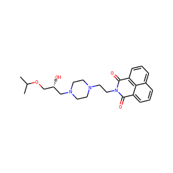 CC(C)OC[C@H](O)CN1CCN(CCN2C(=O)c3cccc4cccc(c34)C2=O)CC1 ZINC000022466049