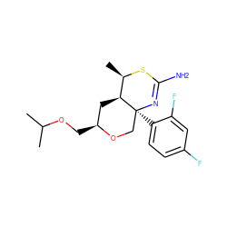 CC(C)OC[C@H]1C[C@H]2[C@@H](C)SC(N)=N[C@@]2(c2ccc(F)cc2F)CO1 ZINC000210842995