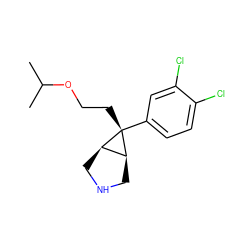 CC(C)OCC[C@@]1(c2ccc(Cl)c(Cl)c2)[C@H]2CNC[C@H]21 ZINC000101944094