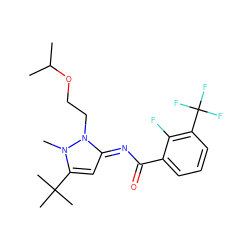 CC(C)OCCn1/c(=N/C(=O)c2cccc(C(F)(F)F)c2F)cc(C(C)(C)C)n1C ZINC000029124429