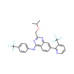 CC(C)OCc1nc(Nc2ccc(C(F)(F)F)cc2)c2ccc(-c3ncccc3C(F)(F)F)cc2n1 ZINC000040846880