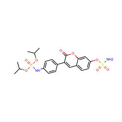 CC(C)OP(=O)(Nc1ccc(-c2cc3ccc(OS(N)(=O)=O)cc3oc2=O)cc1)OC(C)C ZINC000653857964