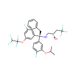 CC(C)Oc1cc([C@@](Cc2ccccc2)(NC[C@@H](O)CC(F)(F)F)c2cc(F)cc(OC(F)(F)C(F)F)c2)ccc1F ZINC000114529424