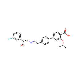 CC(C)Oc1cc(-c2ccc(CCNC[C@H](O)c3cccc(F)c3)cc2)ccc1C(=O)O ZINC000040862223