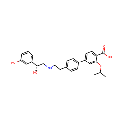 CC(C)Oc1cc(-c2ccc(CCNC[C@H](O)c3cccc(O)c3)cc2)ccc1C(=O)O ZINC000040391198