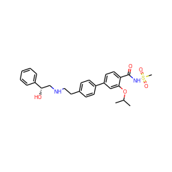 CC(C)Oc1cc(-c2ccc(CCNC[C@H](O)c3ccccc3)cc2)ccc1C(=O)NS(C)(=O)=O ZINC000040403417