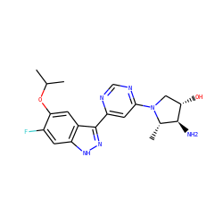 CC(C)Oc1cc2c(-c3cc(N4C[C@H](O)[C@@H](N)[C@@H]4C)ncn3)n[nH]c2cc1F ZINC000225551285