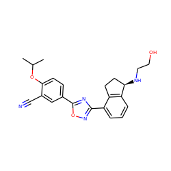 CC(C)Oc1ccc(-c2nc(-c3cccc4c3CC[C@H]4NCCO)no2)cc1C#N ZINC000116109870