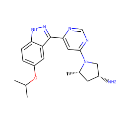 CC(C)Oc1ccc2[nH]nc(-c3cc(N4C[C@H](N)C[C@@H]4C)ncn3)c2c1 ZINC000225541917