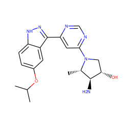 CC(C)Oc1ccc2[nH]nc(-c3cc(N4C[C@H](O)[C@@H](N)[C@@H]4C)ncn3)c2c1 ZINC000225542137