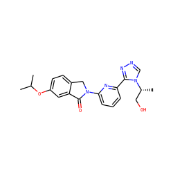 CC(C)Oc1ccc2c(c1)C(=O)N(c1cccc(-c3nncn3[C@H](C)CO)n1)C2 ZINC001772597682