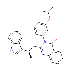 CC(C)Oc1cccc(-n2c(C[C@@H](C)c3c[nH]c4ccccc34)nc3ccccc3c2=O)c1 ZINC000013725296