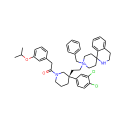 CC(C)Oc1cccc(CC(=O)N2CCC[C@@](CC[N+]3(Cc4ccccc4)CCC4(CC3)NCCc3ccccc34)(c3ccc(Cl)c(Cl)c3)C2)c1 ZINC000049627424